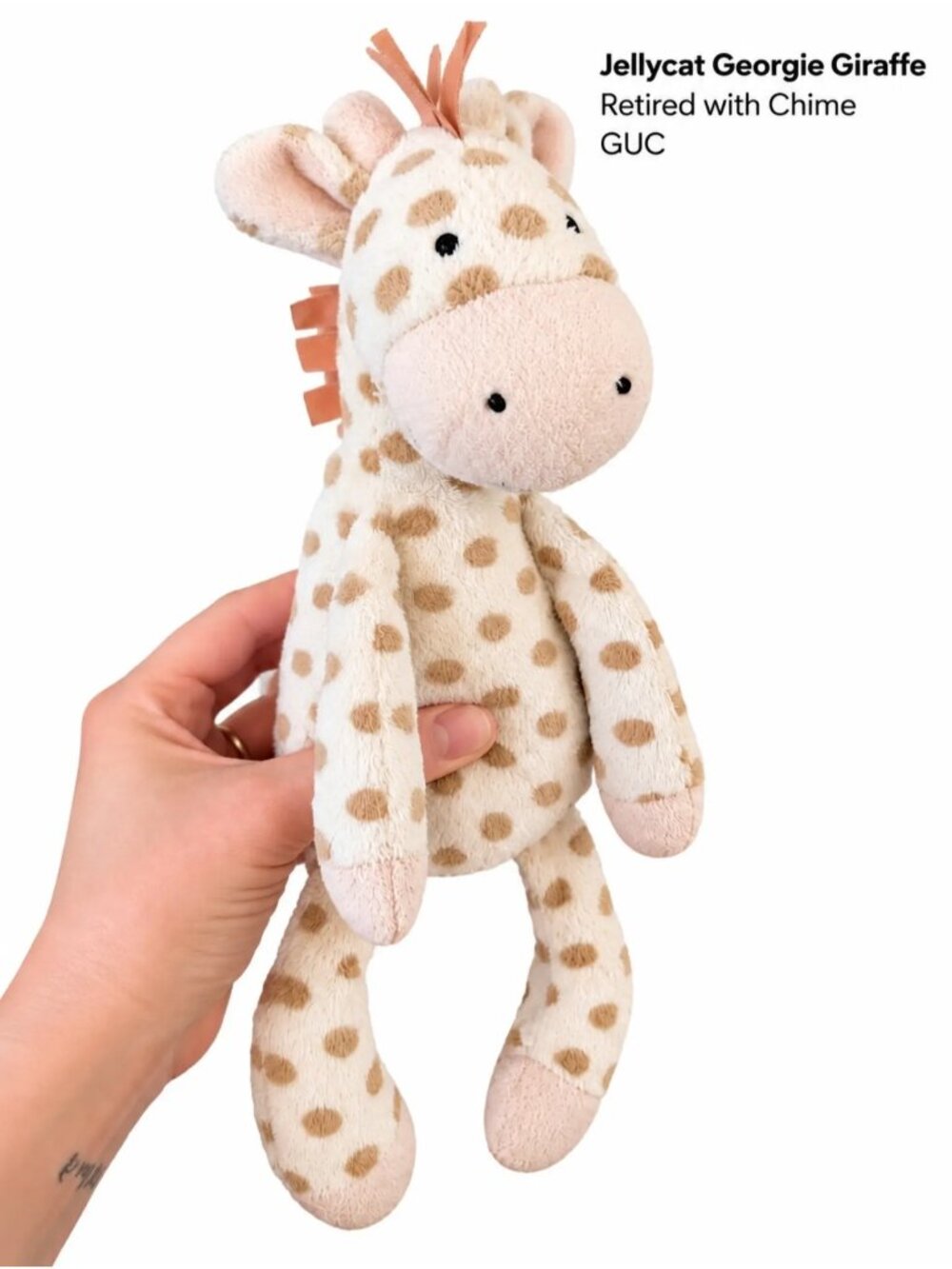 Jellycat Georgie Giraffe Plush Stuffed with Chime